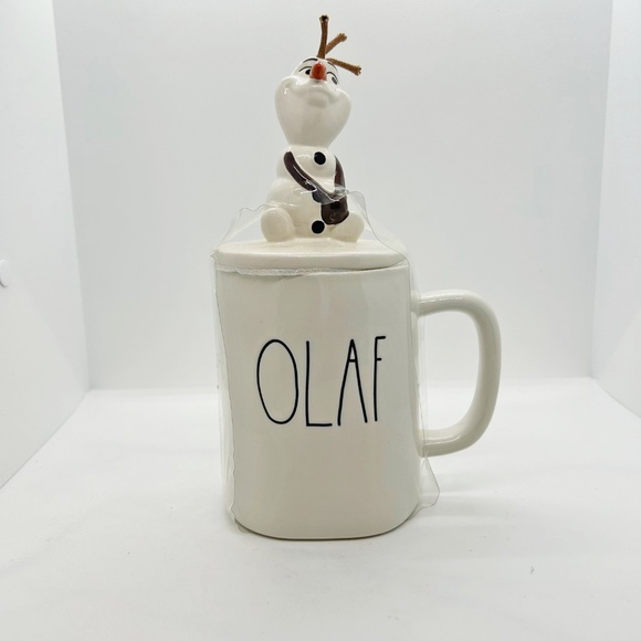 New Rae Dunn Disney Frozen Mug,  Olaf figure ceramic topper - Picture 1 of 9